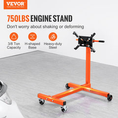 VEVOR Engine Stand, 750 lbs (3/8 Ton) Rotating Engine Motor Stand with 360 Degree Adjustable Head, Cast Iron Motor