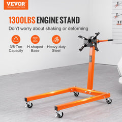 VEVOR Engine Stand, 1300 lbs (3/5 Ton) Rotating Engine Motor Stand with 360 Degree Adjustable Head, Cast Iron Motor