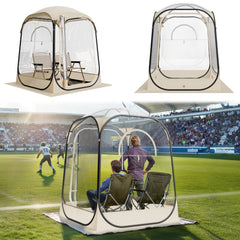 VEVOR Pop up Sports Tent, 50x50 in Clear Bubble Tent for 1 Person, Waterproof Outdoor Pod with Floor Mat & Top Cover