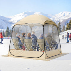 VEVOR Pop up Sports Tent, 72x72 in Clear Bubble Tent for 2-4 Persons, Waterproof Outdoor Pod with Floor Mat & Top