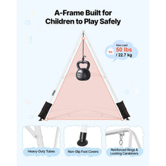 VEVOR Toddler Swing and Jumper, 2 in 1 Swing Set and Bouncer, Soft Cushion with Foldable A-Frame Metal Stand