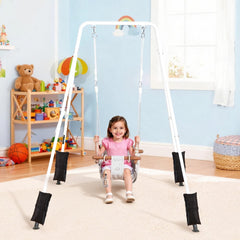 VEVOR Toddler Swing and Jumper, 2 in 1 Swing Set and Bouncer, Soft Cushion with Foldable A-Frame Metal Stand