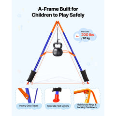 VEVOR Toddler Swing and Jumper, 2 in 1 Swing Set and Bouncer, Thick Plastic Seat with Foldable A-Frame Metal Stand