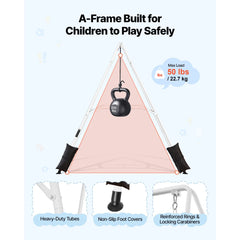 VEVOR Toddler Swing and Jumper, 2 in 1 Swing Set and Bouncer, Soft Cushion with Foldable A-Frame Metal Stand