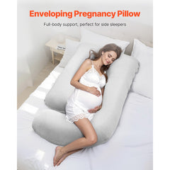 VEVOR Pregnancy Pillow, G-Shaped Maternity Pillow for Sleeping, Full-Body Support Pillow with Removable & Washable