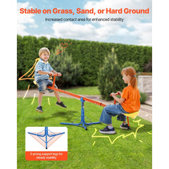 VEVOR Kids Seesaw, 100 lbs Load Capacity per Seat, Sit and Spin Teeter Totter with 3-prong Support Legs, Kids Outdoor