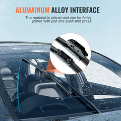 VEVOR 24" Rubber Wiper Blades, 61 cm Universal Replacement Wind Shield Wiper, Low Noise & Better Fit, with 4 Different