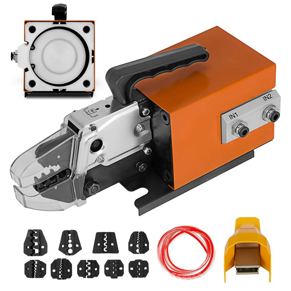 VEVOR Pneumatic Crimping Tool Am-10, Air Powered Wire Terminal Crimping Machine Crimping Up To 16mm2, Pneumatic Crimper
