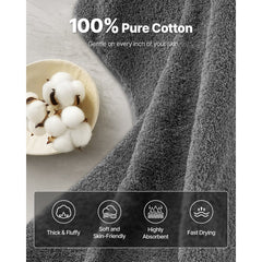 VEVOR 6-Piece Towel Set, 600 GSM 100% Cotton Towels for Bathroom, 2 Bath Towels, 2 Hand Towels and 2 Washcloths, Highly