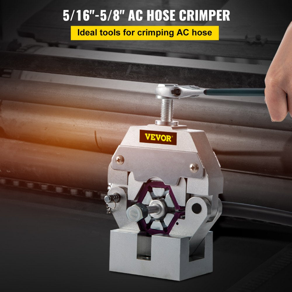 VEVOR Manually Operated AC Hose Crimper Hydra-Krimp 71550 Manual AC Hose Crimper Kit Air Conditioning Repair Handheld