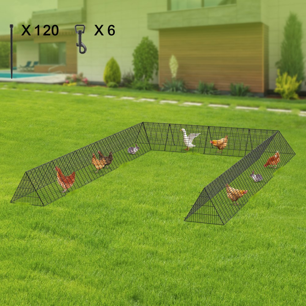 VEVOR Chicken Tunnels, 236.2 x 157.5 x 24.2 inch(LxWxH) Chicken Tunnels for Yard, Portable Chicken Tunnels for Outside