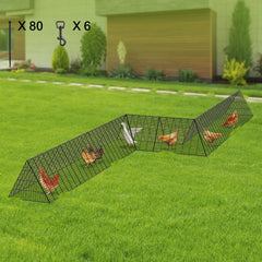 VEVOR Chicken Tunnels, 287 x 78.7 x 24.2 inch(LxWxH) Chicken Tunnels for Yard, Portable Chicken Tunnels for Outside