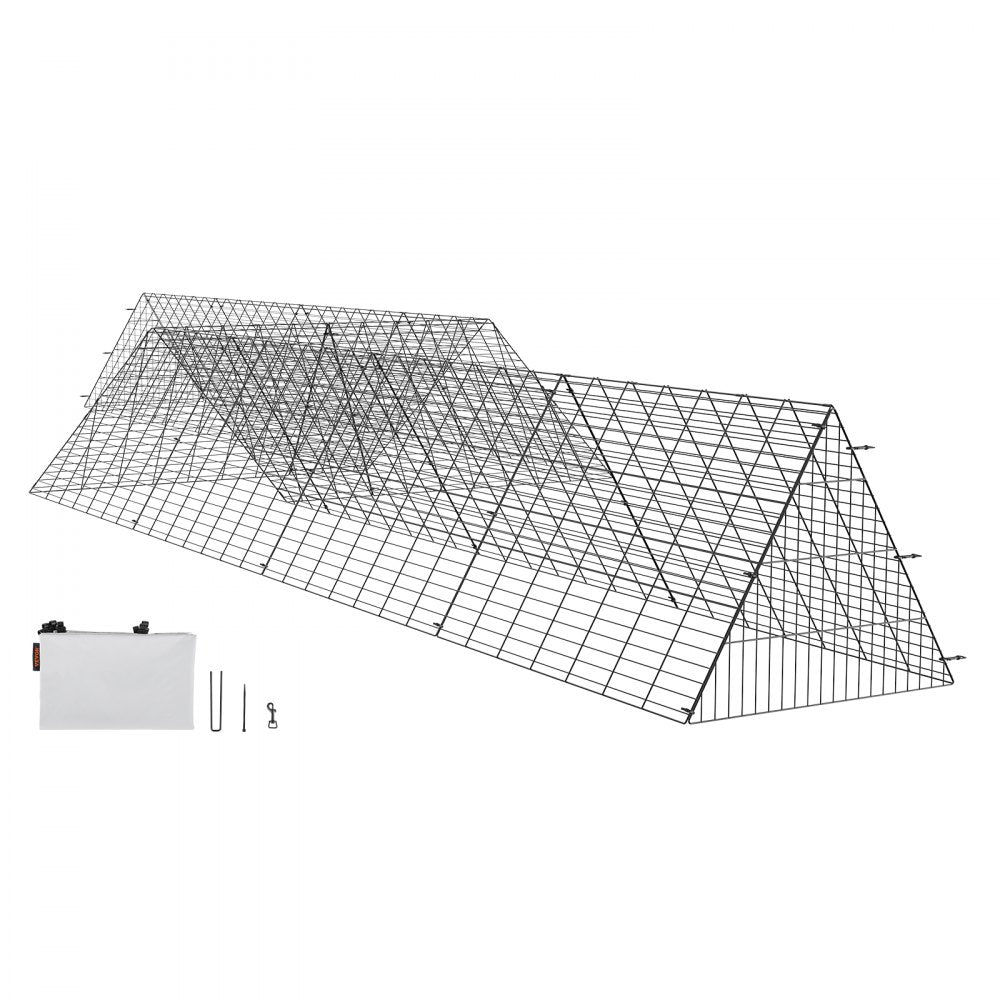 VEVOR Chicken Tunnels, 287 x 78.7 x 24.2 inch(LxWxH) Chicken Tunnels for Yard, Portable Chicken Tunnels for Outside