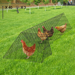 VEVOR Chicken Tunnels, 157.5 x 39.4 x 24.2 inch(LxWxH) Chicken Tunnels for Yard, Portable Chicken Tunnels for Outside