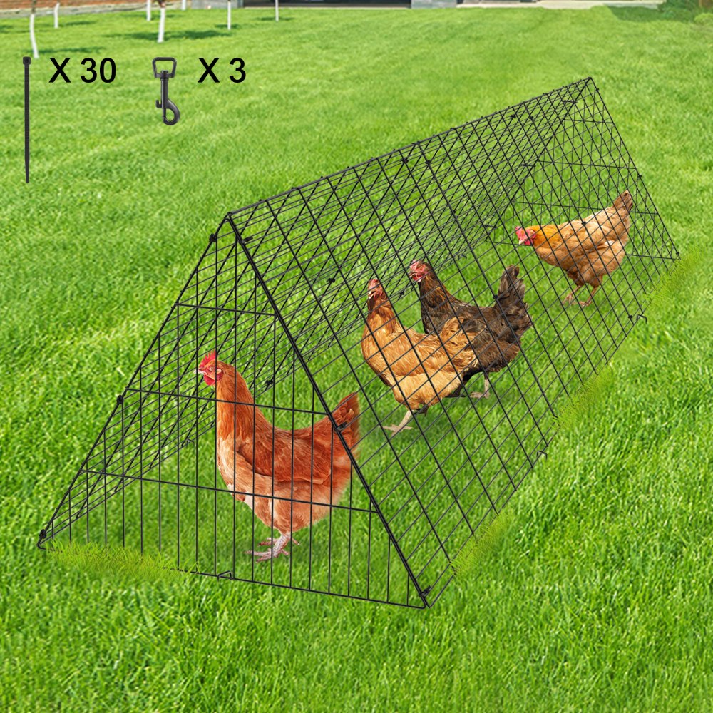 VEVOR Chicken Tunnels, 118.1 x 28 x 24.2 inch (LxWxH) Chicken Tunnels for Yard, Portable Chicken Tunnels for Outside