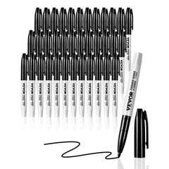 VEVOR Permanent Markers, 36 Pack Black Permanent Marker Set, Quick Drying & Fade Resistant, Fine Point Markers for