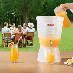 VEVOR Beverage Dispenser, 2.64 Gallon Drink Dispenser for Parties, Plastic Juice Dispensers with Spigot Ice Chamber