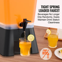 VEVOR Beverage Dispenser, 5 Gallon Drink Dispenser for Parties, Plastic Juice Dispensers with No-Drip Spigot, Iced Tea