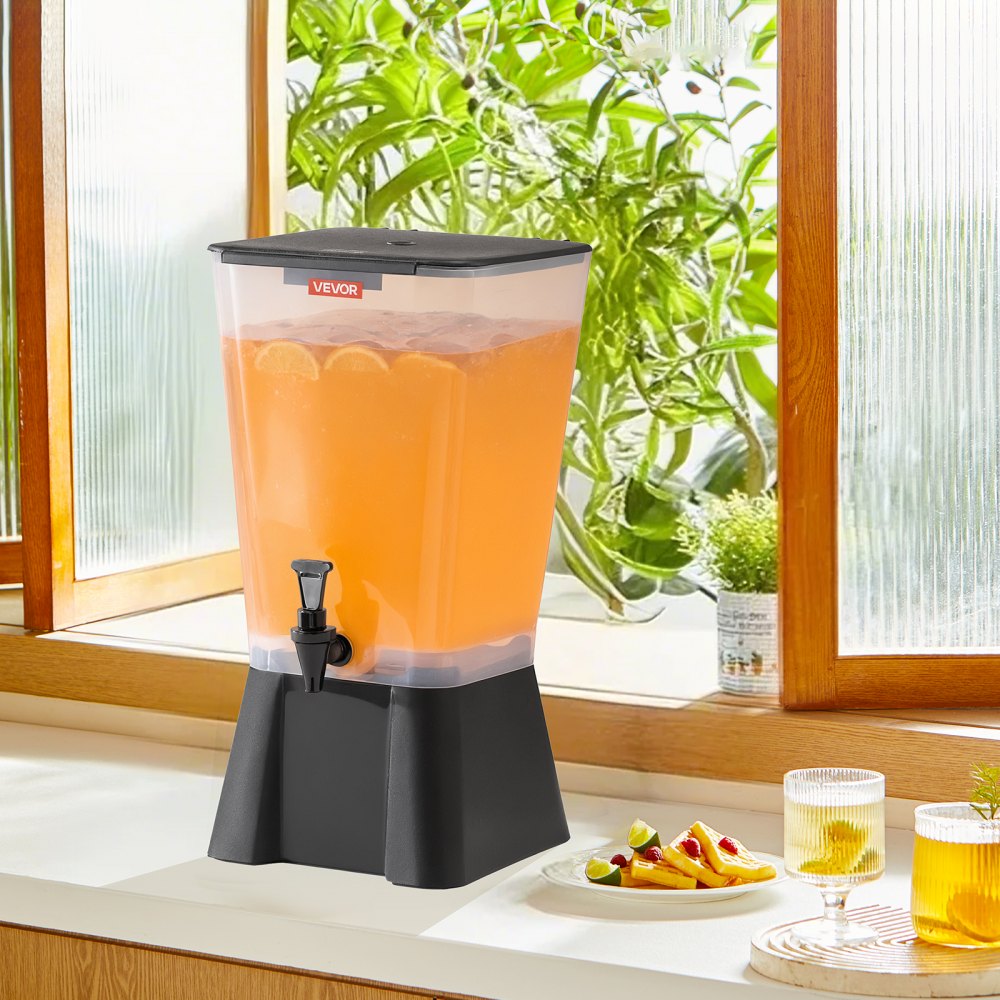 VEVOR Beverage Dispenser, 5 Gallon Drink Dispenser for Parties, Plastic Juice Dispensers with No-Drip Spigot, Iced Tea