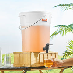 VEVOR Beverage Dispenser, 5 Gallon Drink Dispensers for Parties, Plastic Juice Dispenser with Spigot and Lid, Iced Tea