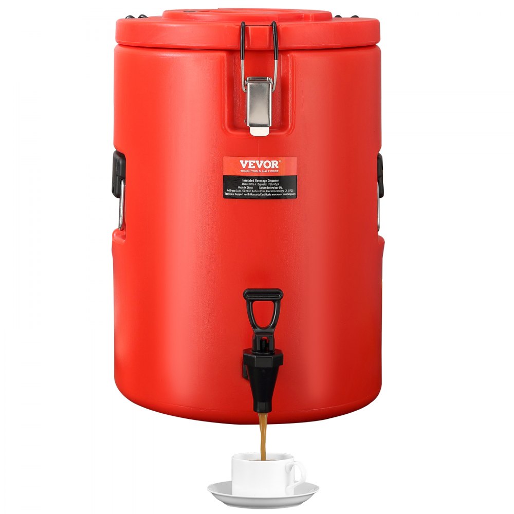 VEVOR Stainless Steel Insulated Beverage Dispenser, 4.5 Gallon 17.2 Liter, Thermal Hot and Cold Drink Server Dispenser