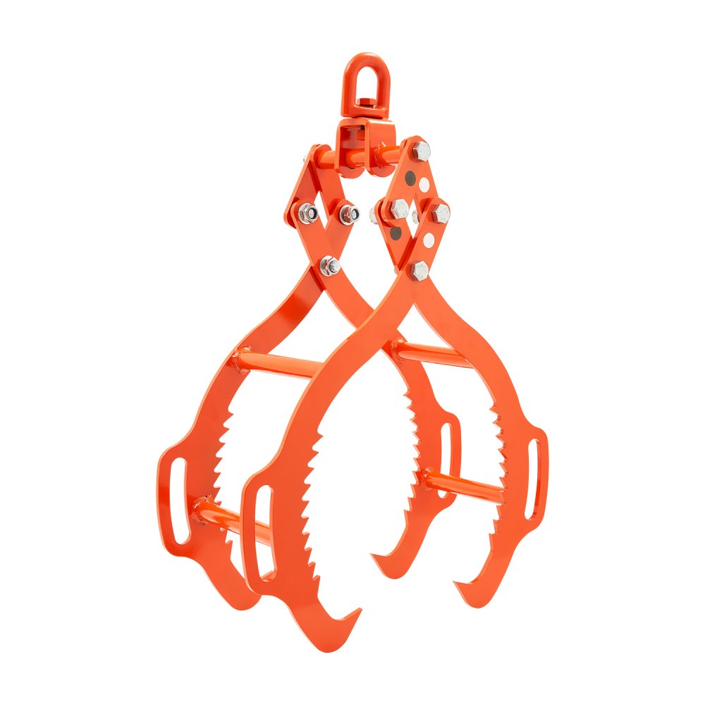 VEVOR 28in Log Lifting Tongs, 4-Claw Log Tongs, Heavy Duty Steel Log Grapple, 2650LBS Lifting Capacity, Swivel Log