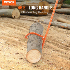VEVOR Cant Hook Tool, 46.5 in, Heavy Duty Steel Log Roller, Log Lifter Timber Jack 32" Dia Logs, Forestry Logging