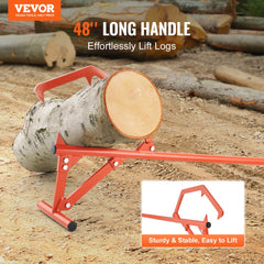 VEVOR Timberjack, 46.5 in, Heavy Duty Steel Log Roller, Log Lifter with Adjustable Cant Hook, Logging Tools Log Jack