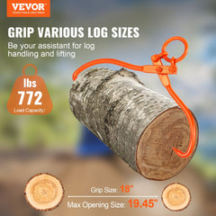 VEVOR Log Skidding Tongs, 18 inch 2 Claw Log Lifting Tongs, Heavy Duty Steel Lumber Skidding Tongs, 772 lbs/350 kg