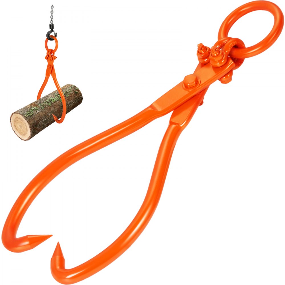 VEVOR Log Skidding Tongs, 18 inch 2 Claw Log Lifting Tongs, Heavy Duty Steel Lumber Skidding Tongs, 772 lbs/350 kg