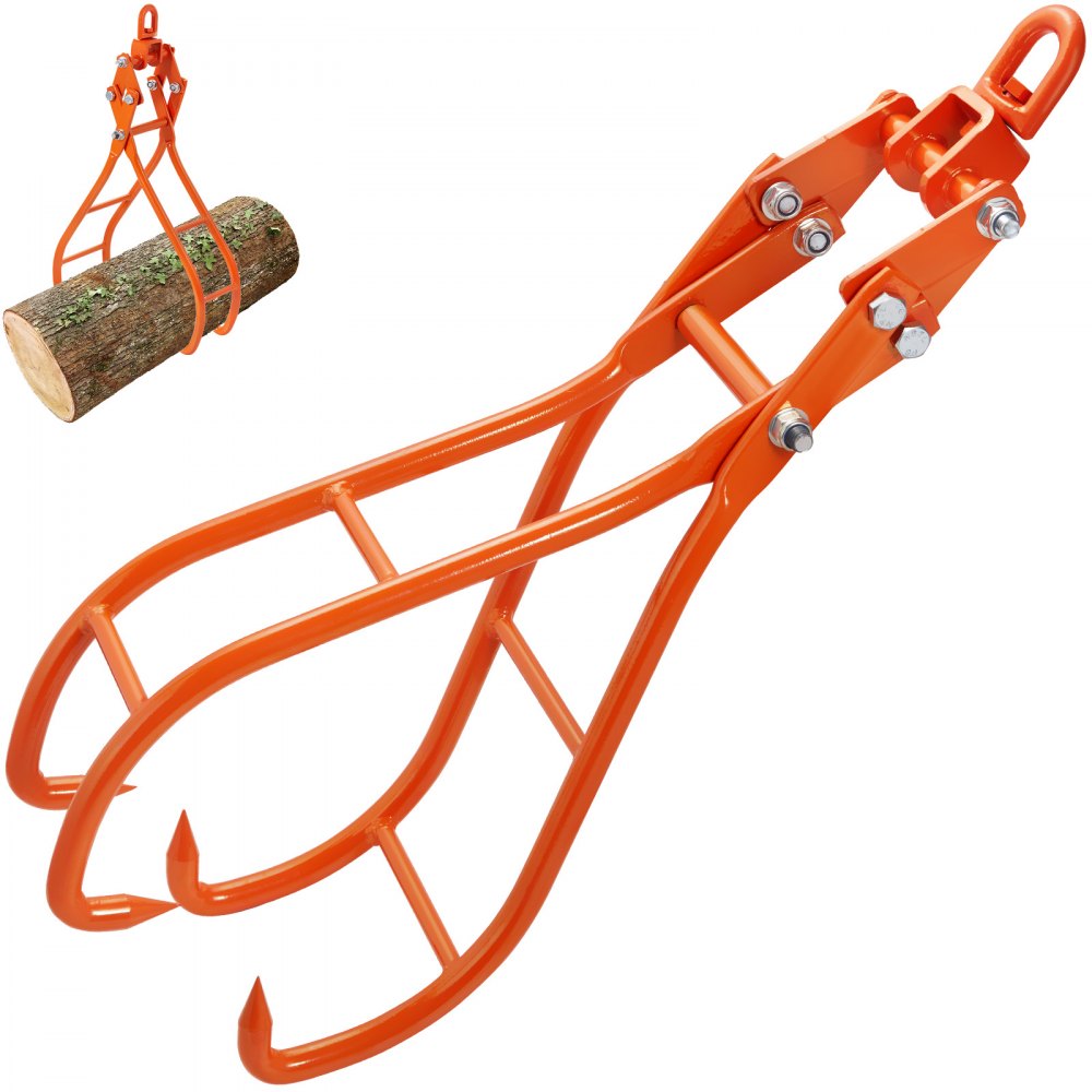 VEVOR Timber Claw Hook, 28 inch 4 Claw Log Grapple for Logging Tongs, Swivel Steel Log Lifting Tongs, Eagle Claws