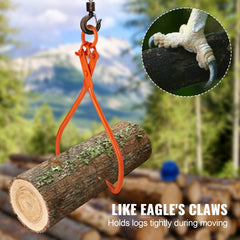VEVOR Log Skidding Tongs, 32 inch 2 Claw Log Lifting Tongs, Heavy Duty Steel Lumber Skidding Tongs, 1543 lbs/700 kg