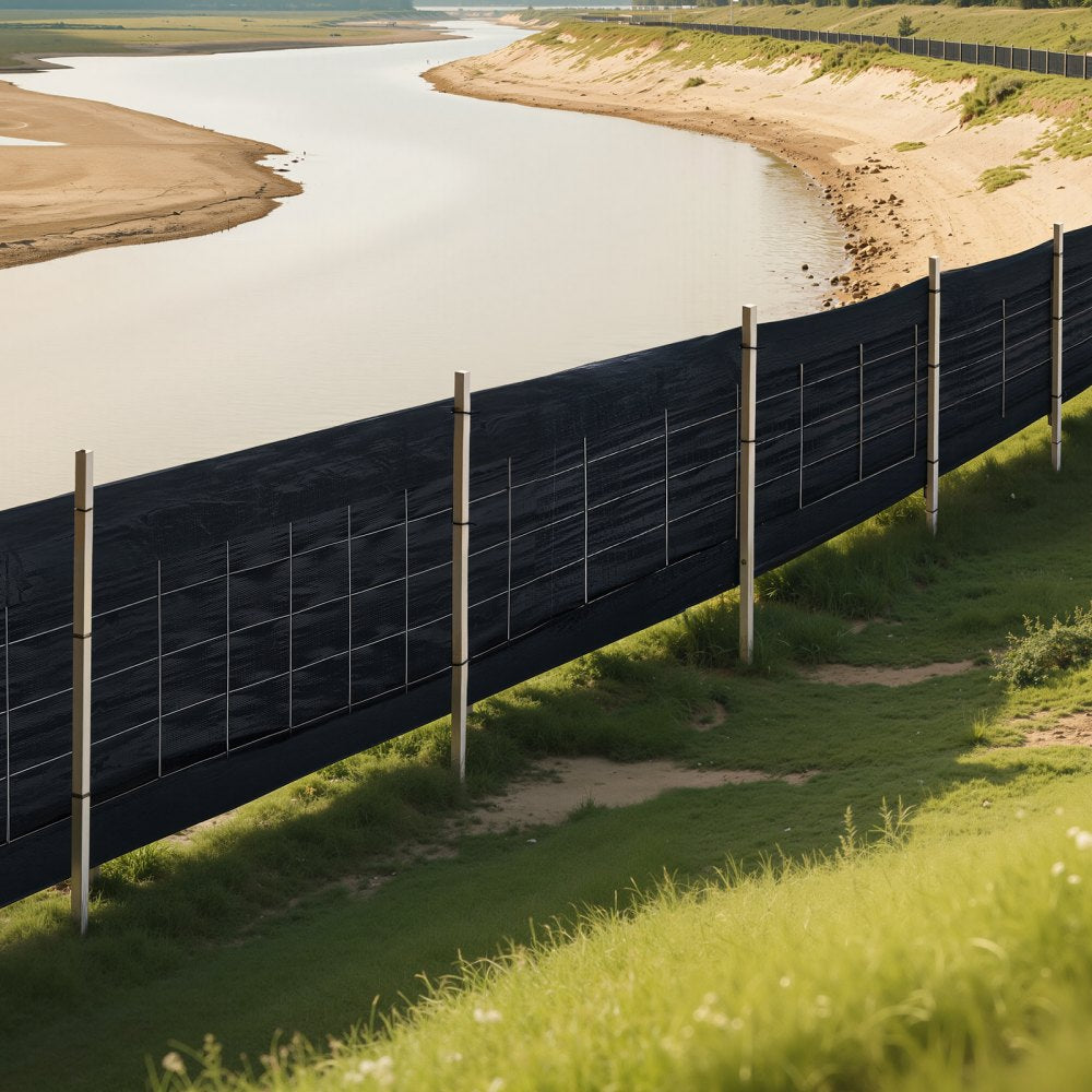 VEVOR Silt Fence Fabric Roll, 2 x 100 ft Backed Wire Silt Fence, Erosion Control Fencing for Sediment Retention