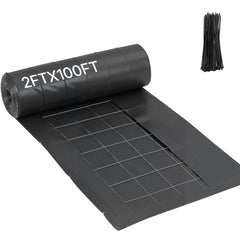 VEVOR Silt Fence Fabric Roll, 2 x 100 ft Backed Wire Silt Fence, Erosion Control Fencing for Sediment Retention