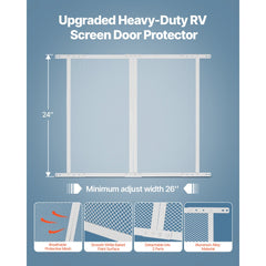 VEVOR RV Screen Door Protector, 24 x 26 inch Door Grille, Easy to Install and Disassemble, Reinforced Breathable