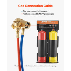 VEVOR Oxygen Propane Torch Kit, Brass Welding Torch for Oxygen MAPP Gas with Dual Pressure Gauges, Portable Oxy-Propane