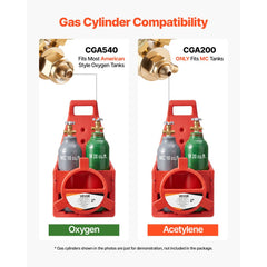 VEVOR Oxygen Acetylene Torch Kit with Check Valves, Gas Welding Cutting Torch Kit, Portable Oxy Acetylene Brazing Set