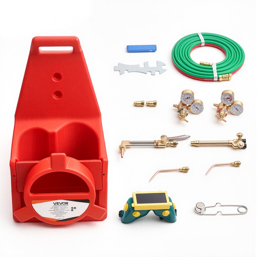 VEVOR Oxygen Acetylene Torch Kit with Check Valves, Gas Welding Cutting Torch Kit, Portable Oxy Acetylene Brazing Set