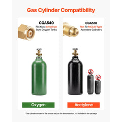 VEVOR Oxygen Acetylene Torch Kit with Check Valves, Gas Welding Cutting Torch Kit, Portable Oxy Acetylene Brazing Set