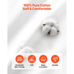 VEVOR King Duvet Cover Set, 100% Cotton, 3 Pieces Bedding Set King Size with 1 Duvet Cover 104 x 90 in and 2 Pillow