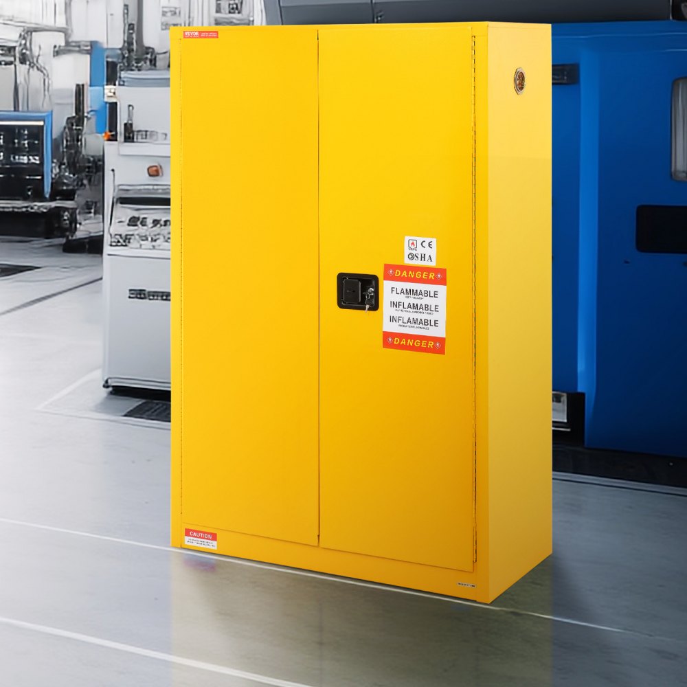 VEVOR Flammable Safety Cabinet, 45 Gal, Cold-Rolled Steel Flammable Liquid Storage Cabinet, 42.9 x 18.1 x 65.2 in