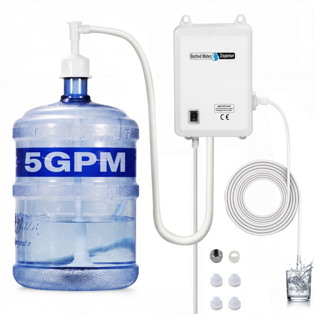 VEVOR Water Pump System for 5 Gallon Bottles, Automatic Electric Dispenser, Single Inlet, Suitable for Coffee/Tea