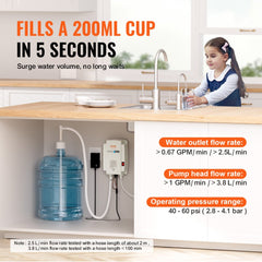 VEVOR Bottled Water Dispenser Pump System, 5 Gallon Dispensing System, Automatic Electric Water Dispenser, Single Inlet