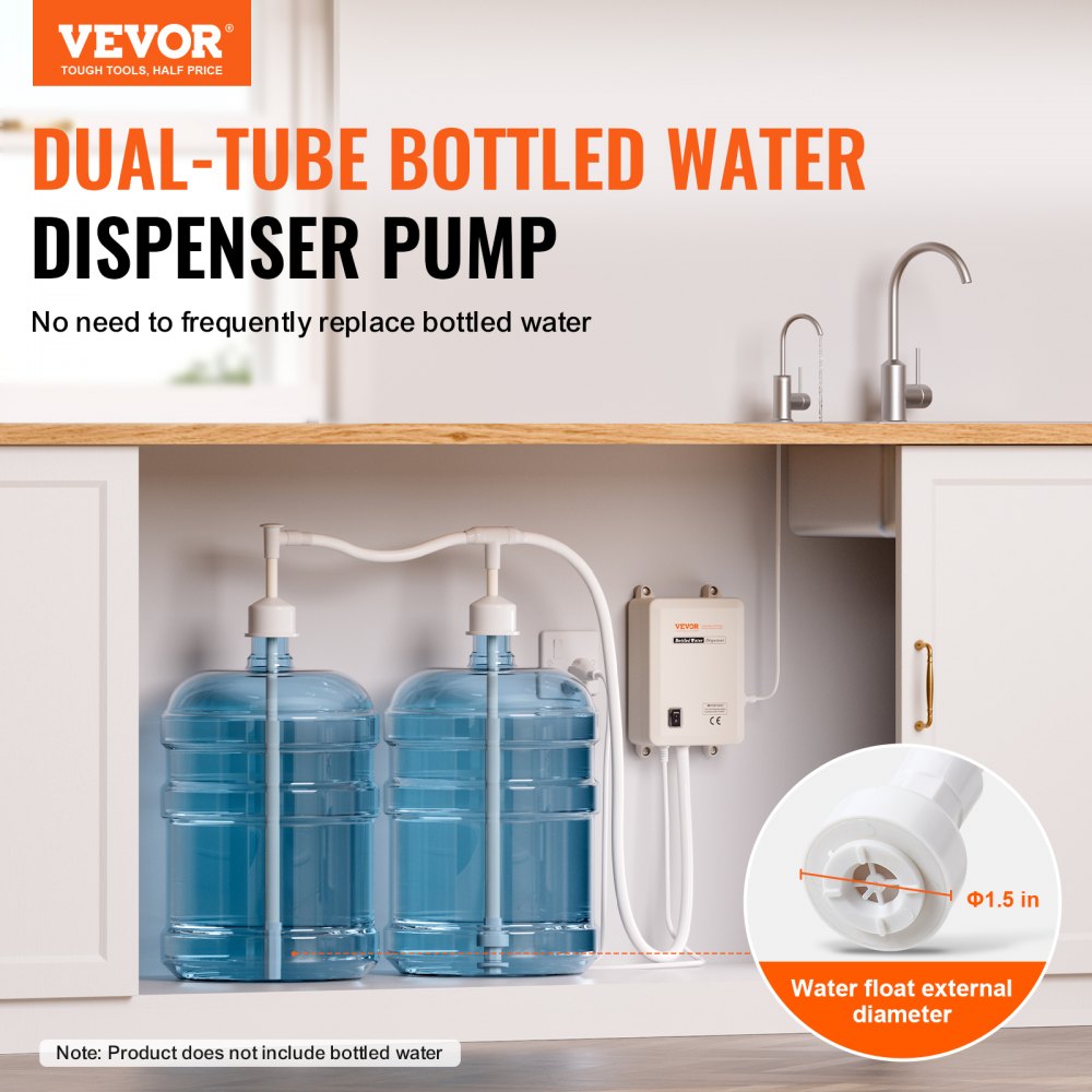 VEVOR Bottled Water Dispenser Pump System, 2x5 Gallon Dispensing System, Automatic Electric Water Dispenser