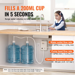 VEVOR Bottled Water Dispenser Pump System, 2x5 Gallon Dispensing System, Automatic Electric Water Dispenser