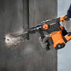 VEVOR 1-1/4 Inch SDS-Plus Rotary Hammer Drill, 13 Amp Corded Drills, Heavy Duty Chipping Hammers with Vibration Control