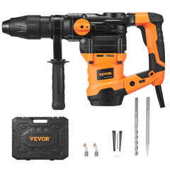 VEVOR 1-9/16 Inch SDS-Max Rotary Hammer Drill, 13Amp Corded Drills, Heavy Duty Chipping Hammers with Vibration Control