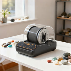 VEVOR Rock Tumbler, 1 lb Rock Polishing Machine, Rocks Tumbling Kit with 4-Speed Adjustment, 1-9 Day Timer, PC Sound