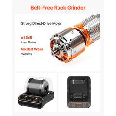 VEVOR Rock Tumbler, 2 lb Rock Polishing Machine, Rocks Tumbling Kit with 4-Speed Adjustment, 1-9 Day Timer, PC Sound