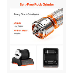 VEVOR Rock Tumbler Kit, 2 lbs Rock Polishing Kit, 4 Speed Settings 9-Day Polishing Timer Stone Polishing Kit, Rock